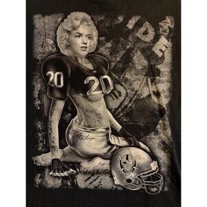 Vtg Oakland Raiders Cali Rider Marilyn Monroe Pro Tag Men's Size L. Made USA